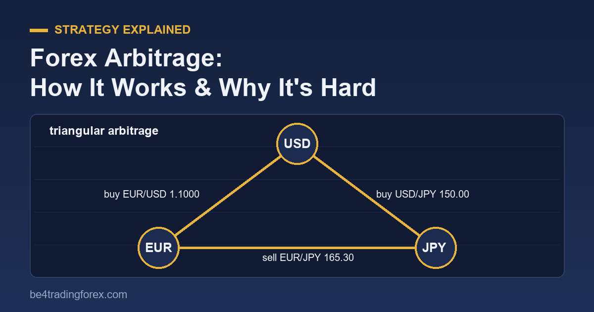 Triangular forex arbitrage between EUR, USD and JPY