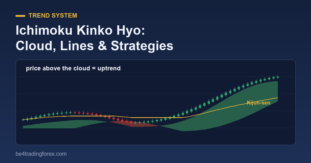 Ichimoku Kinko Hyo cloud with price trending above it and the Kijun-sen line